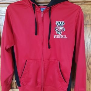 Men's Wisconsin Badgers Red Long Sleeve Campus Heritage  Zip Up Jacket Sz. S
